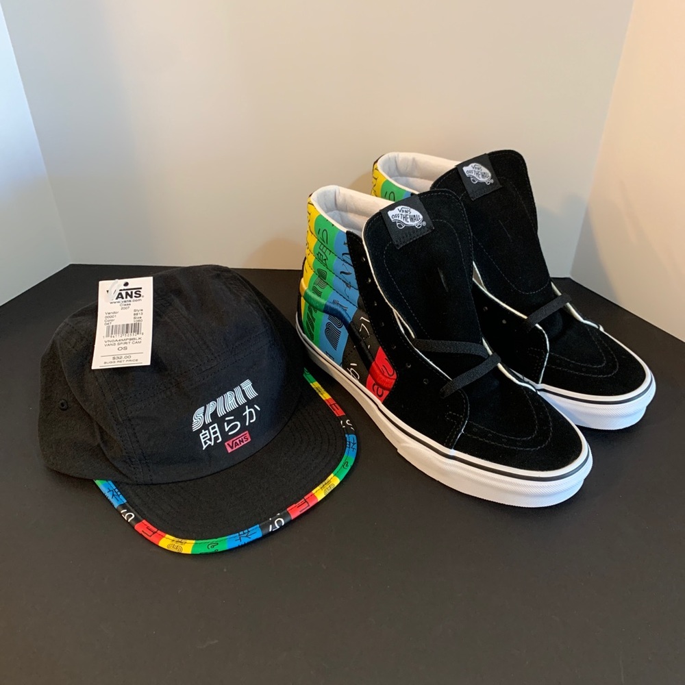 Vans Sk8-Hi Spirits Sz 8.5 Men’s & Spirit Camp Hat